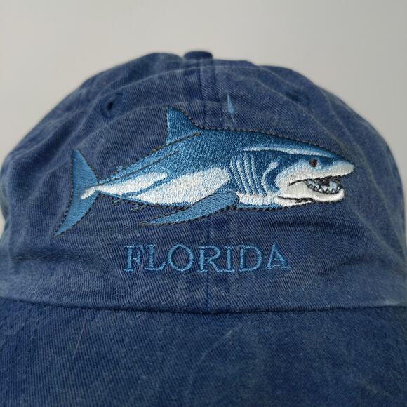 Distinctive Headwear Men's Florida Twill Strapback Hat Embroidered Shark Blue - Picture 4 of 11
